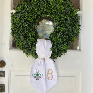 mardi gras wreath sash