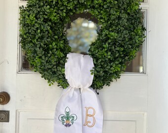mardi gras sash for wreath