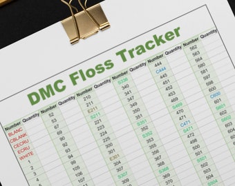 DMC Floss Inventory Tracker: 733 Color Numbers (Printable & Editable PDF/XLSX)