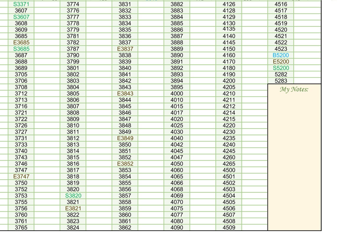 DMC Floss Inventory Tracker Has 733 Color Numbers is Printable and
