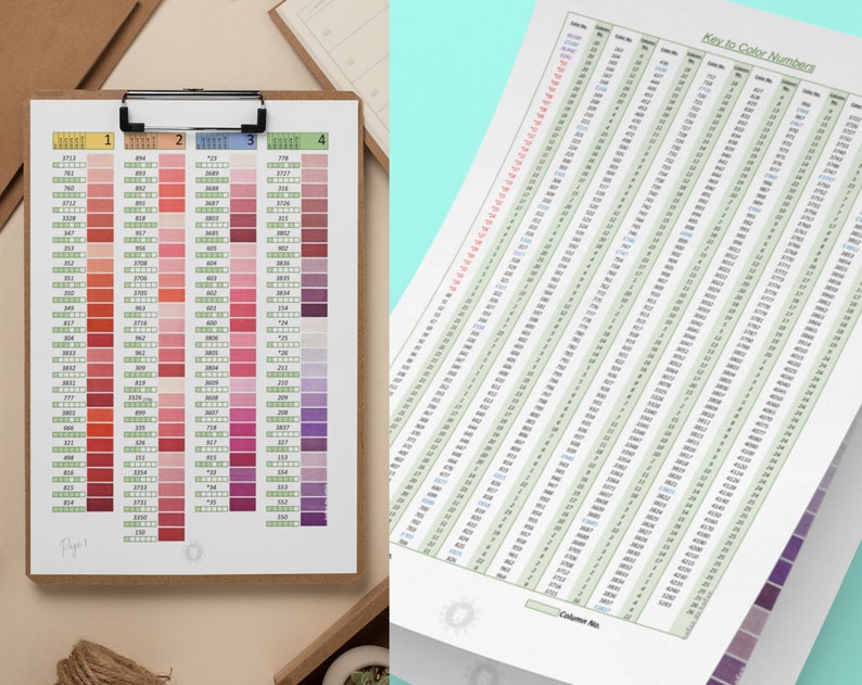 DMC Floss Color Chart DMC Floss Tracker Are Printable and Digital Files