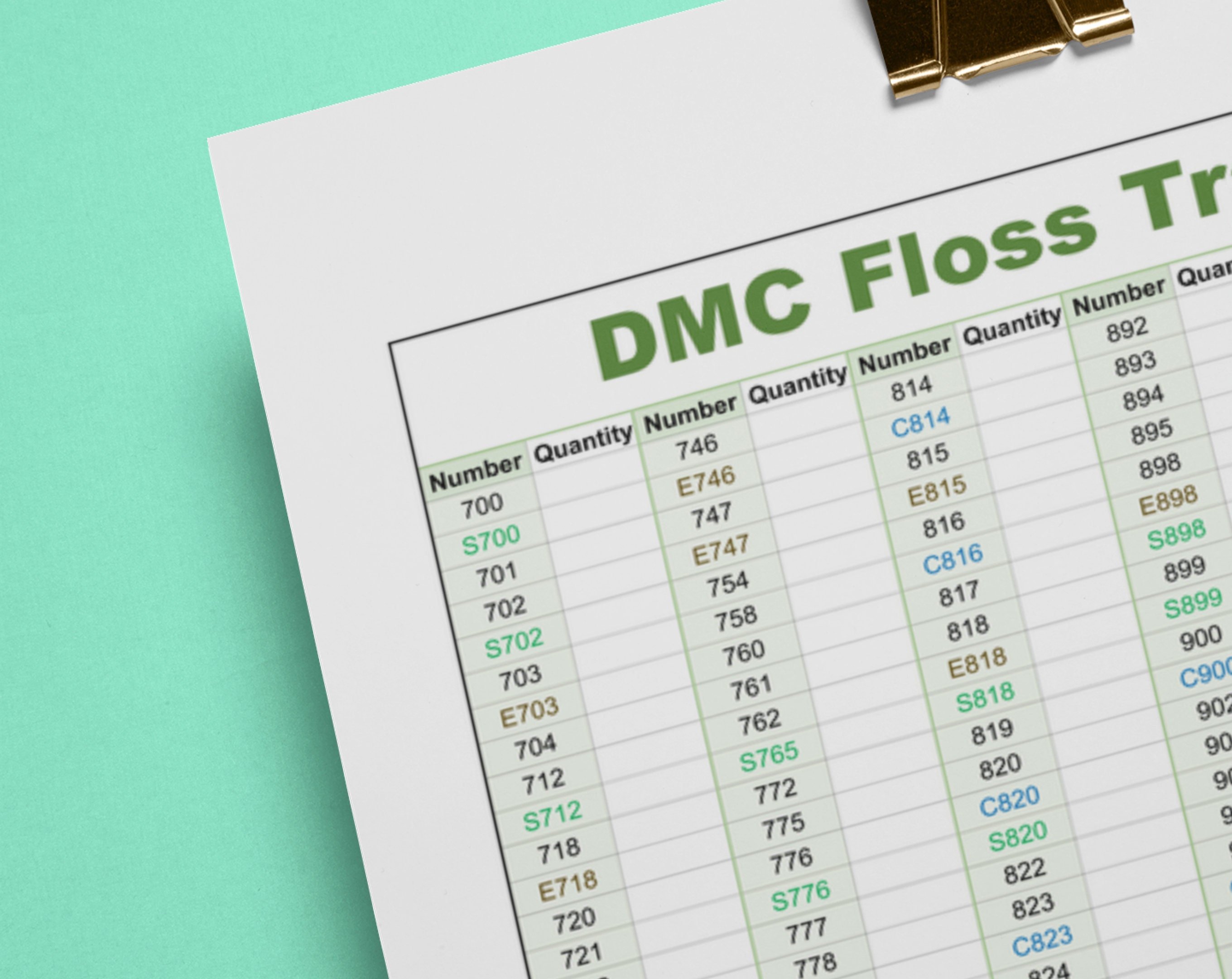 DMC Floss Color Chart DMC Floss Tracker Are Printable and Digital Files