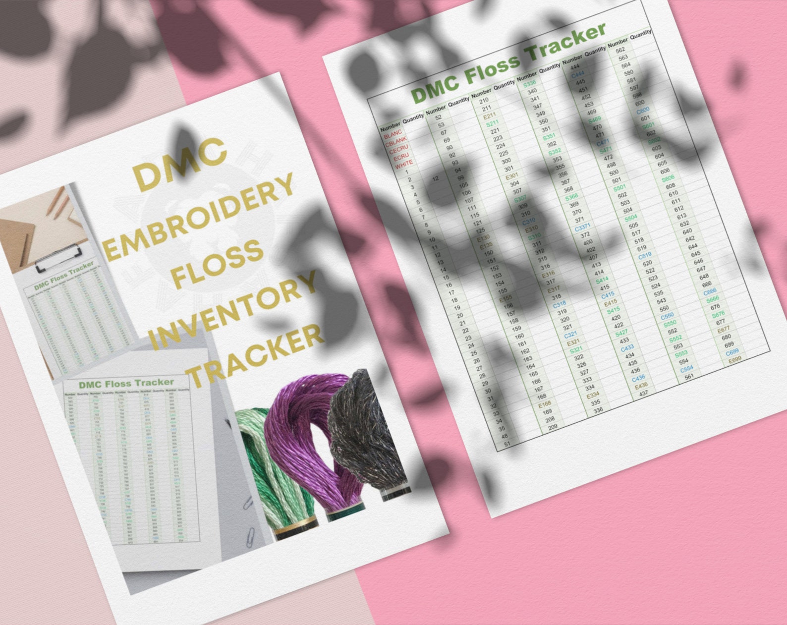 DMC Floss Inventory Tracker has 733 Color Numbers is Printable Etsy