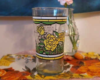 Whataburger yellow rose glass Texas 150th commemorative sesquicentennial 1986