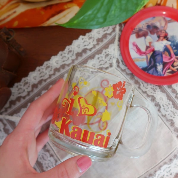 Bicchiere Shot Hawaii 3 View – Souvenir Da Collezione 5,7 Cm, Vetro Con Paesaggi Dell'Isola