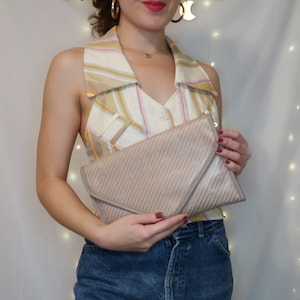 Vintage tan & beige clutch, evening bag, shoulder handbag, after 5, cocktail accessory, women&#39;s accessories, women&#39;s gift