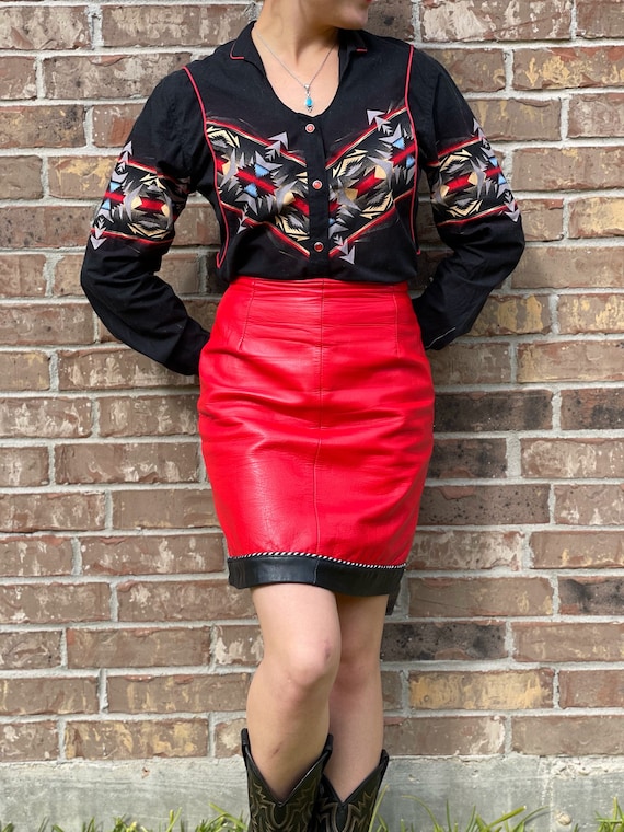 Leather skirt top size 6