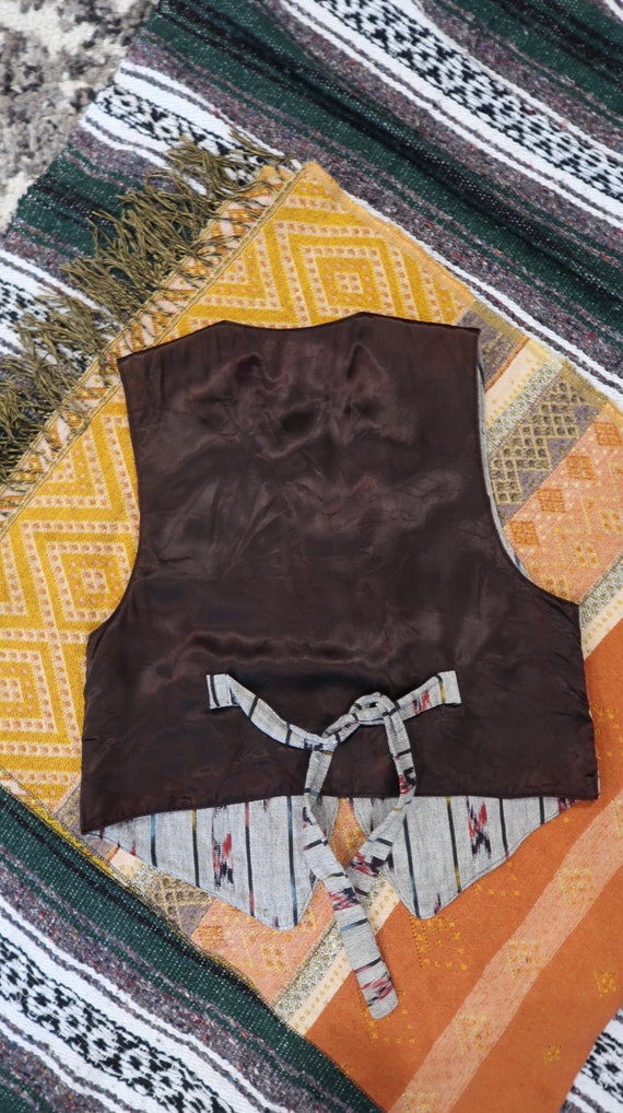 Vintage 80's 90's grey southwestern women's vest,… - image 3