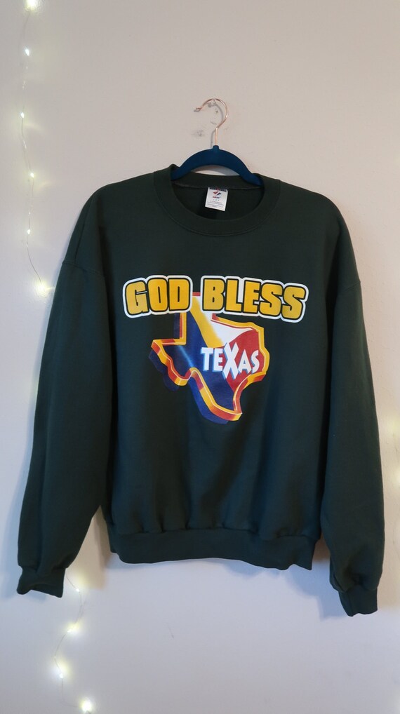 Vintage 90's god bless texas pullover, size L, 100