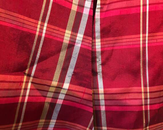 Vintage 90's / y2k silk wrap around shirt, red pl… - image 7