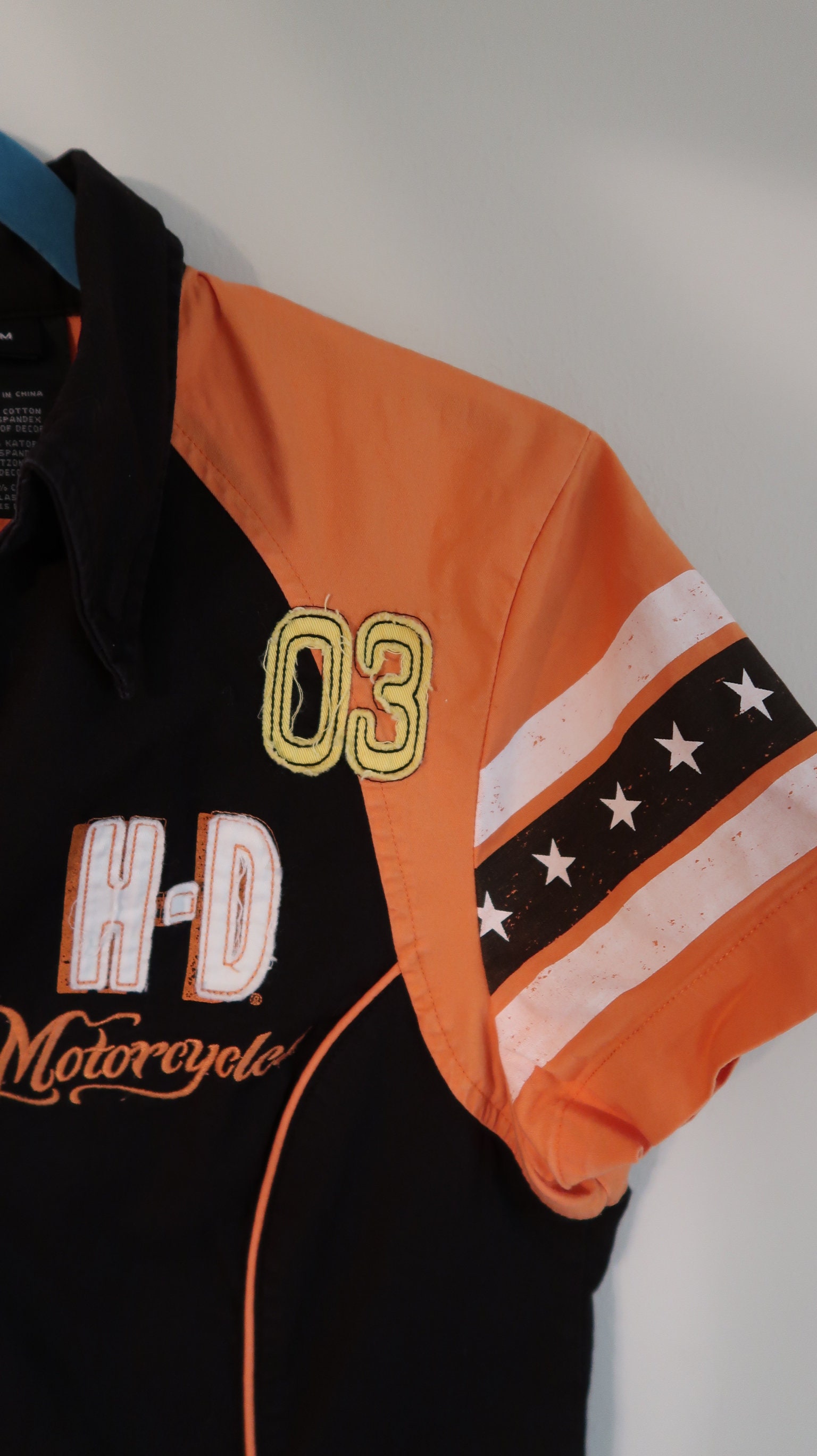 トップス HARLEY-DAVIDSON M Harley Davidson, Jersey embroidered wmns M shirt, zip front