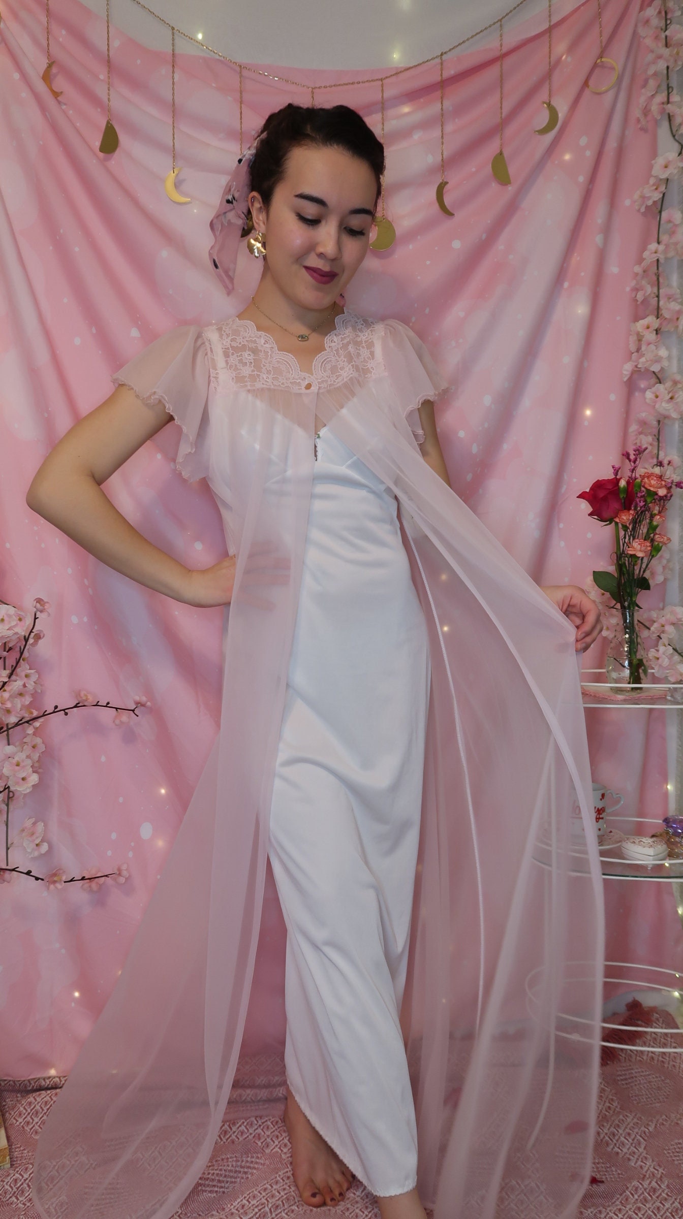 Sheer Robe With Fur - Etsy