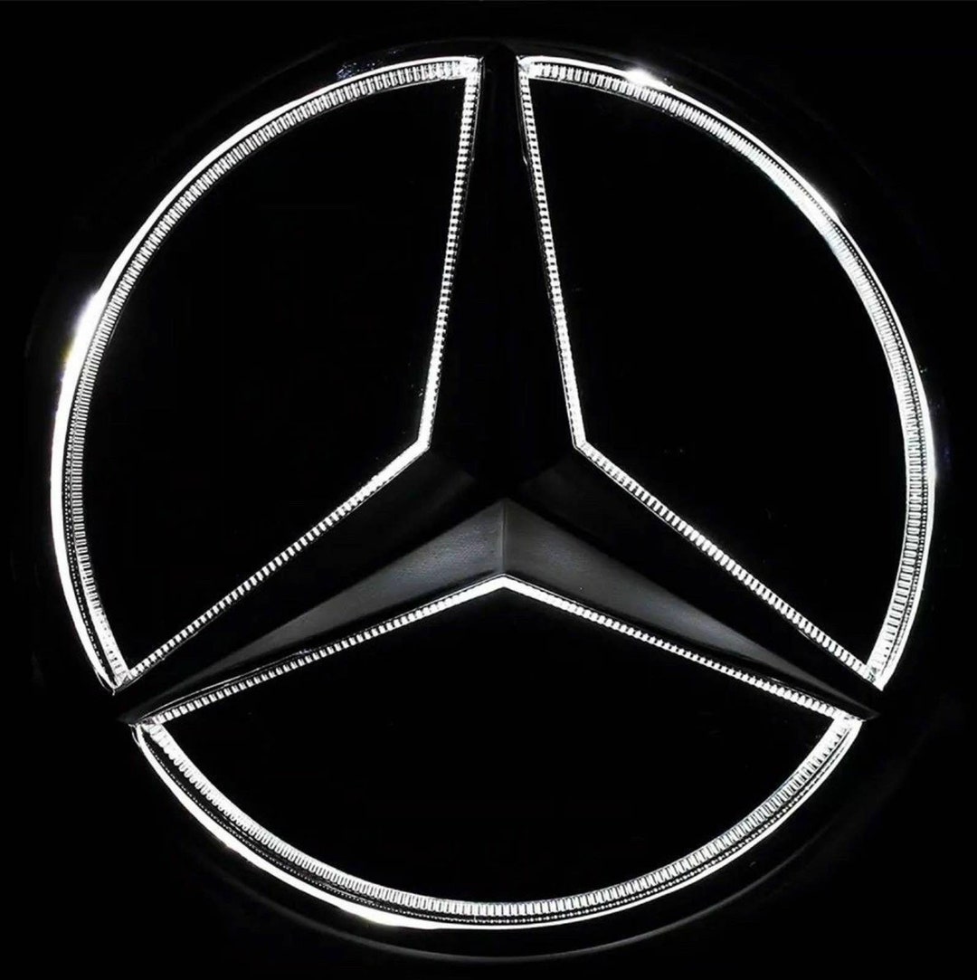 Illuminated LED Light Front Grille Star Emblems Badge Mercedes