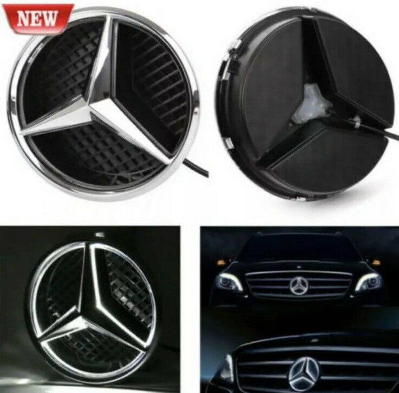 Illuminated Led Light Grille Star Emblems Badge for Mercedes Etsy