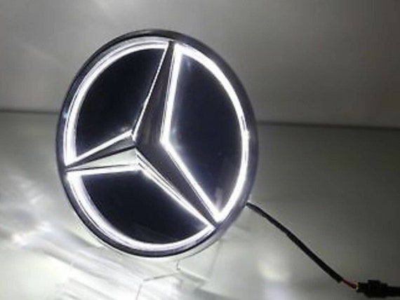 Illuminated LED Light Front Grille Star Emblems Badge Mercedes
