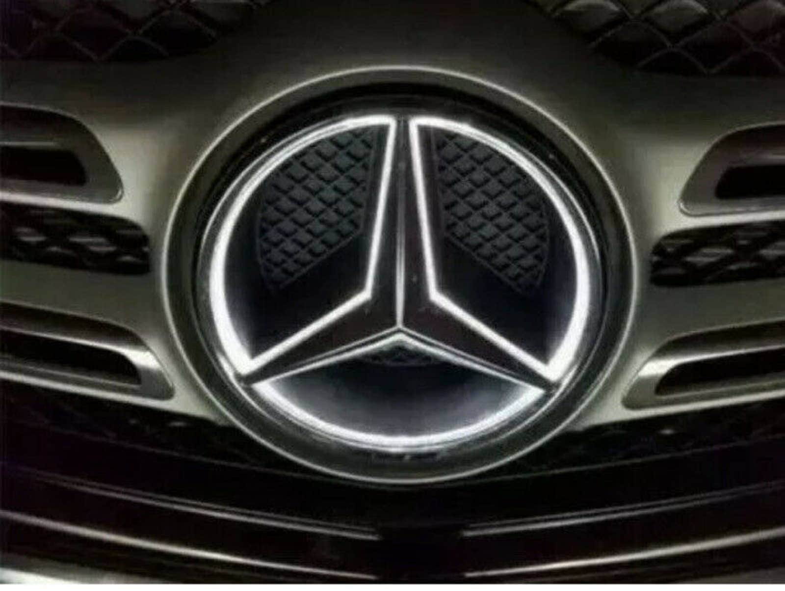 Black Star Grill Emblem White LED Illuminated Badge for Benz C/W204