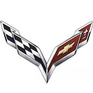 New Corvette C7 Stingray GM Front Crossed Flags Emblem Black Carbon - Etsy