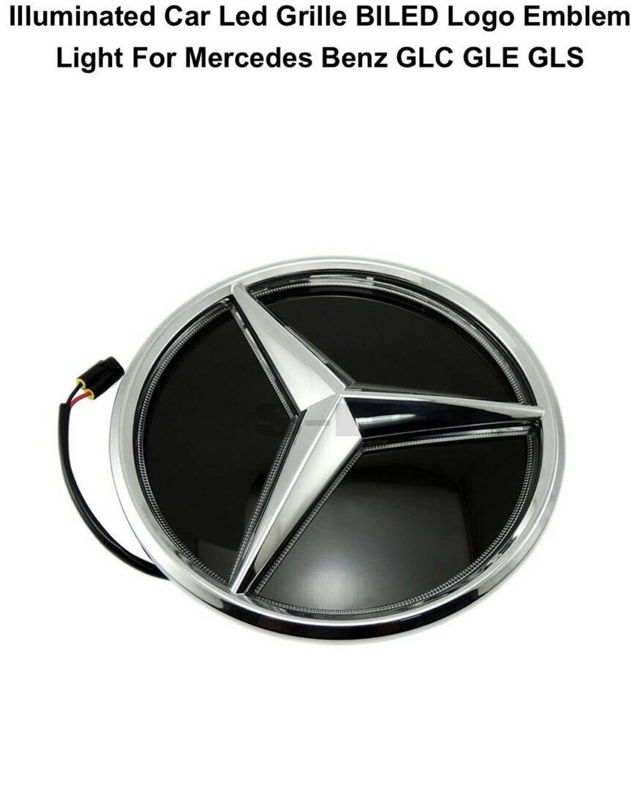 Logo emblème Mercedes Star 3 points noir brillant étoile emblème