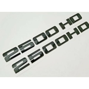 2X CZARNY emblemat na drzwi 2500HD Sierra Silverado naklejka z nazwą 2500 HD