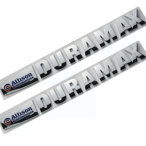 2x Chrome Allison Transmission Duramax Hood Letter Logo Emblem Badge Trucks