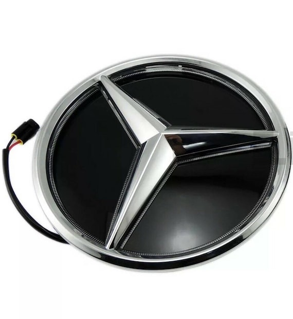 Logo emblème Mercedes Star 3 points noir brillant étoile emblème