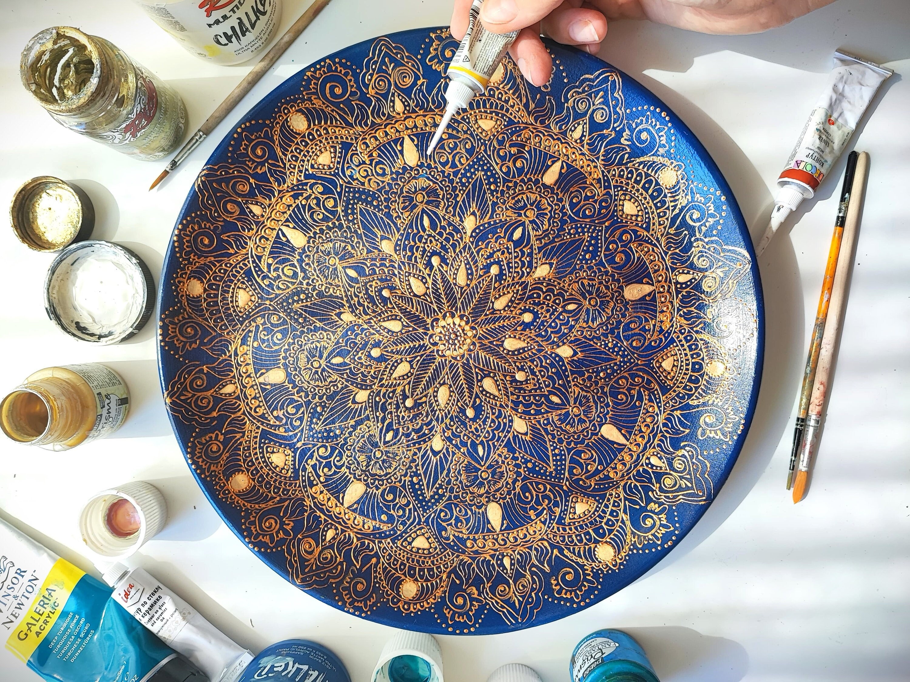 Handmade Ceramic Wall Plate – Turkish Rustic Pottery – Light