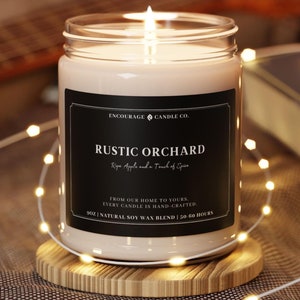 Apple Spice Scented Candle: Rustic Orchard, 9oz Soy Wax (50-60 Hour Burn)