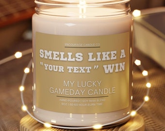Personalized Sports Candle: "Smells Like A Win" Gameday Decor