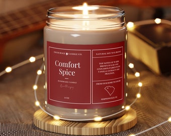 Comfort Spice Fall Candle | Autumn Relaxation Scented Candle | Brown Sugar Cinnamon Comforting Aroma | Warmth in a Jar | Cozy Home Décor