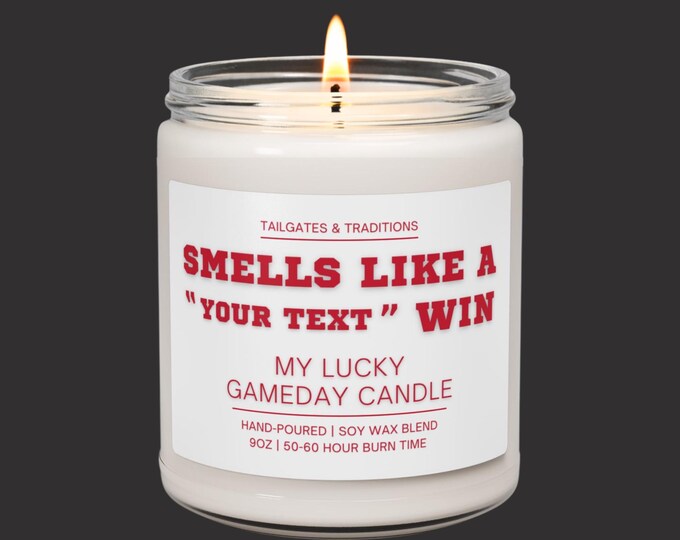 Funny Sports Candle | Smells Like A Win | Personalized Team Gift for Him | Unique Fan Gift