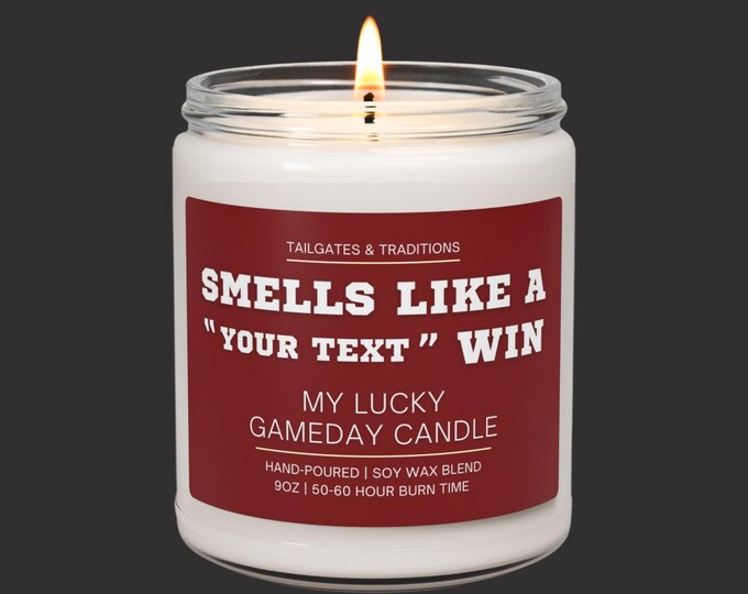 Personalized Gameday Candle: Lucky Sports Gift, Soy Wax (9oz)