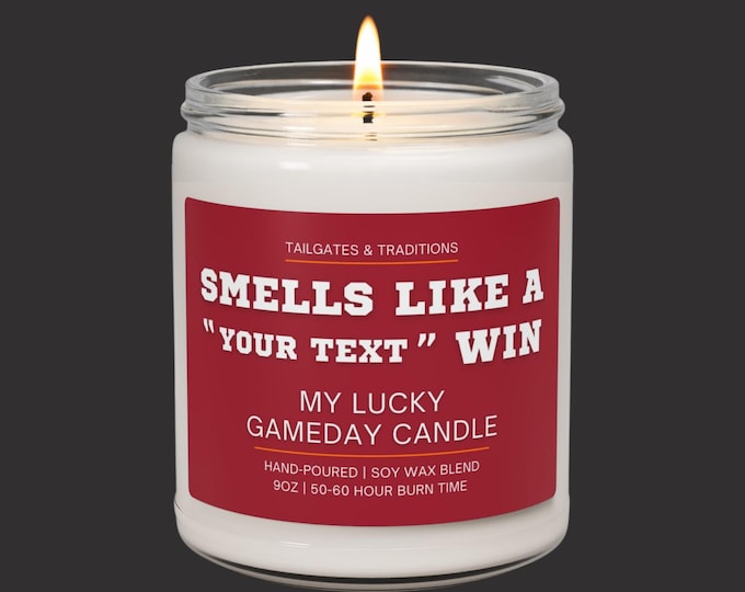 Game Day Gift Candle | Smells Like A Personalized Win | Custom Sports Candle | Fan Gift