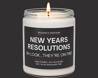 Funny New Year's Resolutions Candle | Humorous Gift