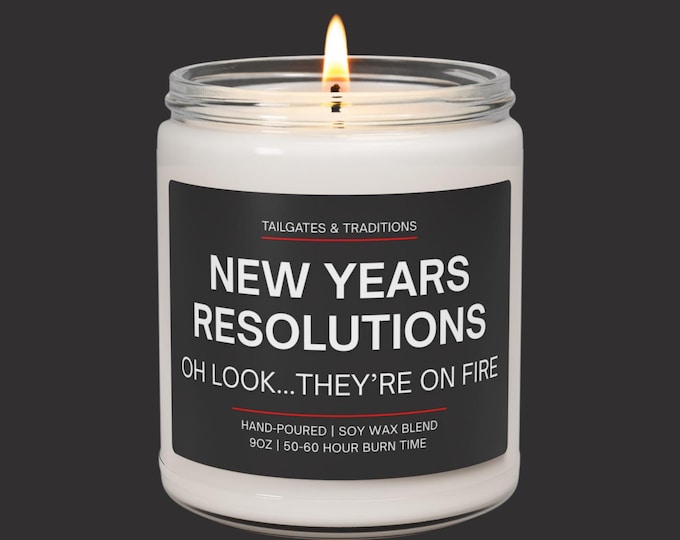Funny New Year's Resolutions Candle | Humorous Gift