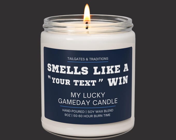 Sports Decor Candle | Smells Like A Win | Personalized Team Candle | Custom Gift Idea