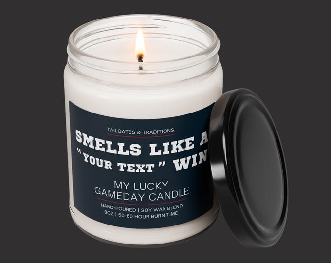 Personalized Sports Candle: Gameday Decor, Pro Football Fan Gift