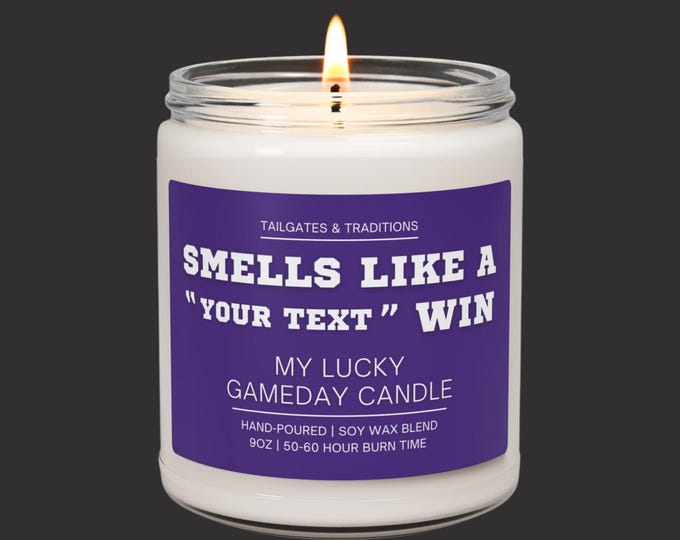 Personalized Sports Candle | Smells Like A Custom Win | Game Day Candle