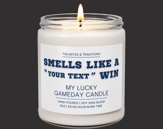 Funny Sports Candle | Smells Like A Win | Personalized Team Gift for Him | Unique Fan Gift