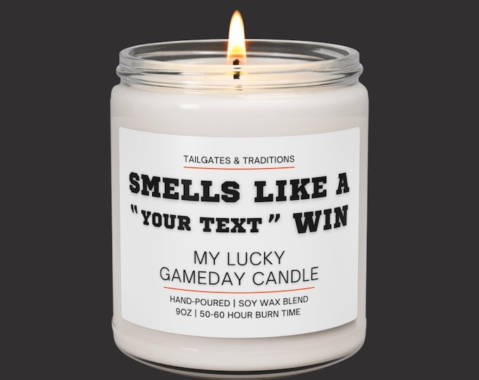 Funny Sports Fan Candle | Smells Like A Custom Win | Personalized Gift | Game Day Decor