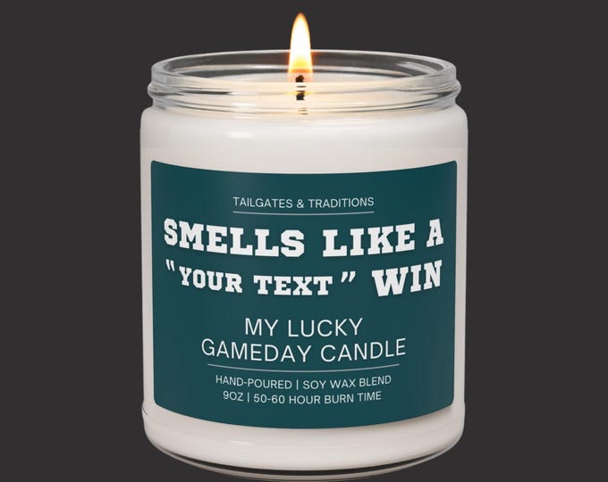 Sports Fan Candle Gift | Smells Like A Personalized Win | Custom Candle | Gift for Him