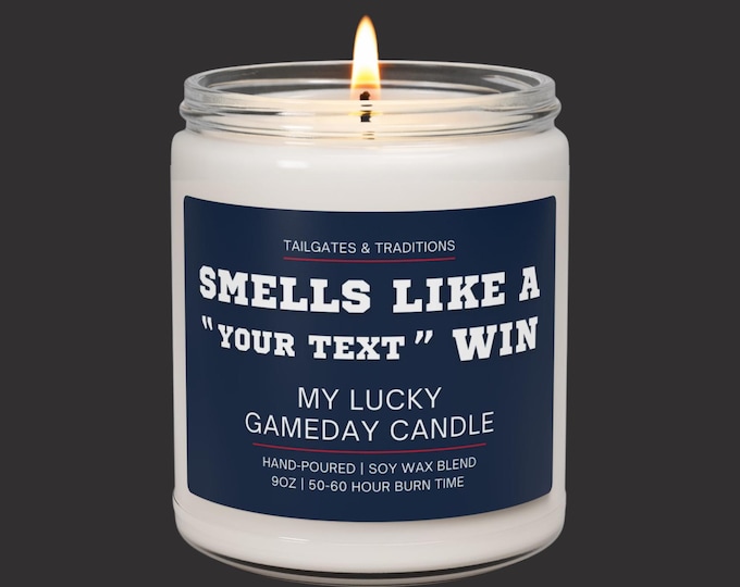 Football Fan Gift Candle | Smells Like A Personalized Win | Custom Sports Candle