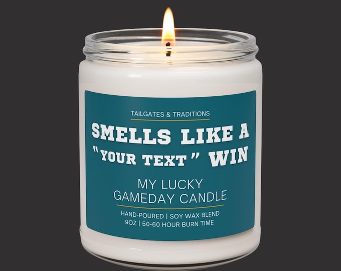 Custom Football Coach Gift Candle | Smells Like A Win | Personalized Sports Decor