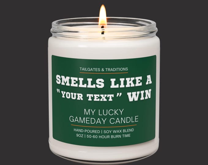 Personalized Sports Candle | Smells Like A Custom Win | Funny Game Day Gift | Fan Decor