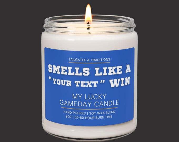Custom Gameday Candle | Personalized Sports Gift | My Lucky Gameday
