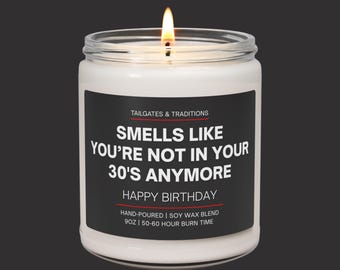 40th Birthday Candle: "Smells Like You're Not In Your 30's Anymore"