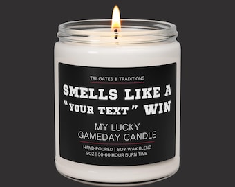 Personalized Football Candle | Smells Like A Win | Funny Gift for Fans | Gameday Candle