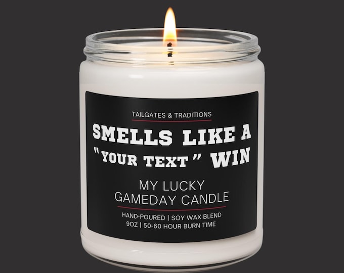 Personalized Football Candle | Smells Like A Win | Funny Gift for Fans | Gameday Candle
