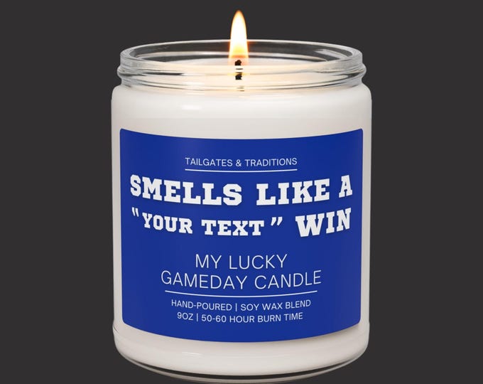 Personalized Gameday Candle | Smells Like A Win | Custom Sports Gift