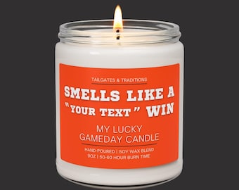 Personalized Football Gameday Candle | Smells Like A Win | Custom Text