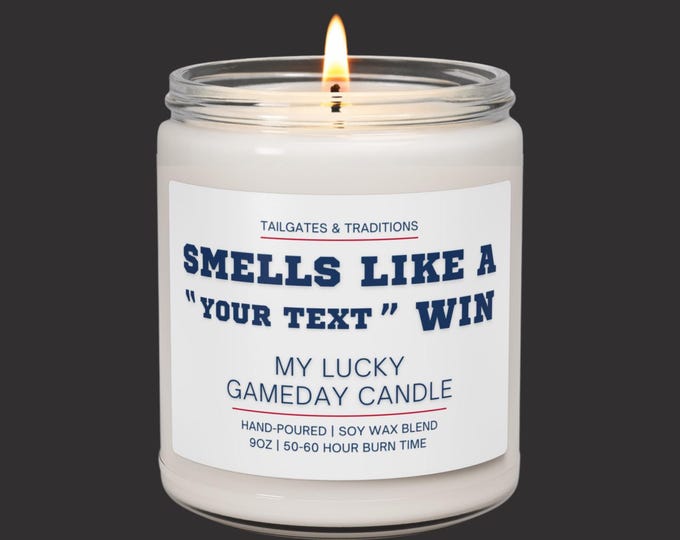 Personalized Sports Candle | Smells Like A Custom Win | Funny Game Day Gift | Fan Decor